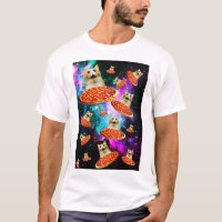 Chat à pizza de l'espace amusant