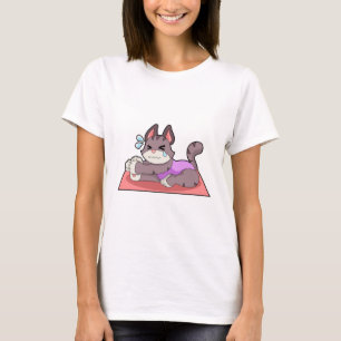 T-shirt Chat à Yoga Fitness