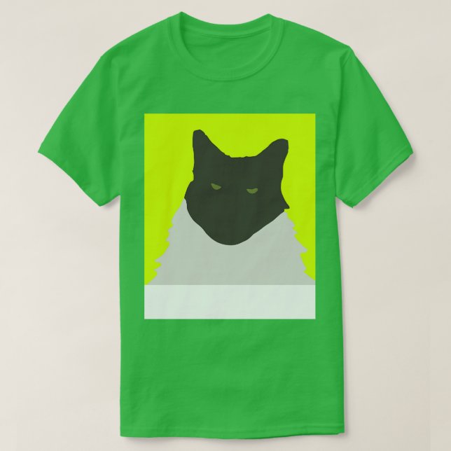 T-shirt Chat Abstrait sur Jaune (Design devant)