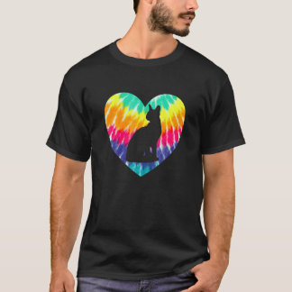 T-shirt Chat Abyssin Cœur Avec Impression Teinture Ie Abys