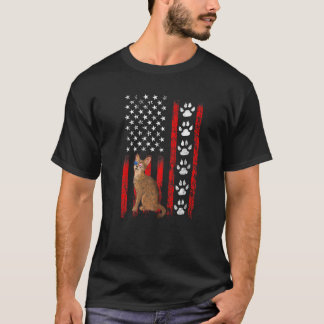 T-shirt Chat abyssin Drapeau américain patriotique du 4 ju