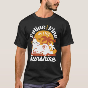 T-shirt Chat adorable se relaxer au soleil - Animal de com