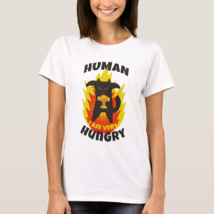 T-shirt Chat affamé. Chat drôle. Un chat moyen. Chat en co