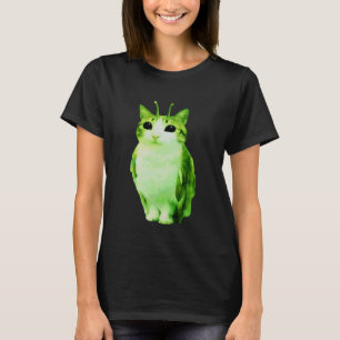T-shirt Chat Alien Hibou Drôle Espace Cosmique Kitty Mème