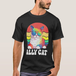 T-shirt Chat allié hétéro soutien LGBT Fierté gay alliée R