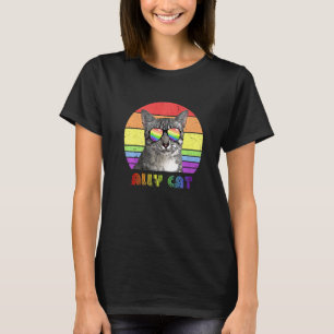 T-shirt Chat allié LGBTQ drapeau arc-en-ciel de fierté gay