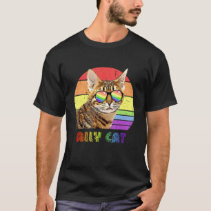 T-shirt Chat allié LGBTQ drapeau arc-en-ciel de fierté gay
