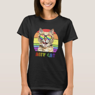 T-shirt Chat allié LGBTQ drapeau arc-en-ciel de fierté gay