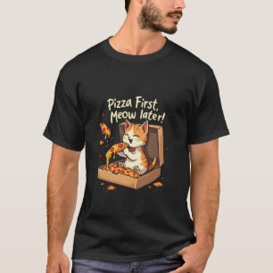 T-shirt chat amateur de pizza mignon drôle amour p