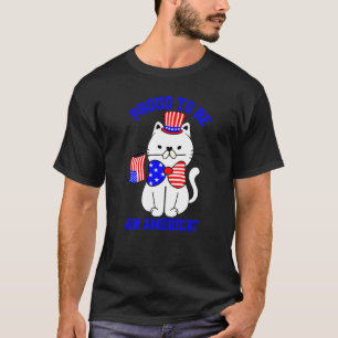 T-shirt Chat Américain Coloré Avec Noeud Papillon Fier D'ê