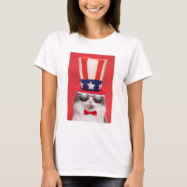 T-shirt Chat américain patriotique
