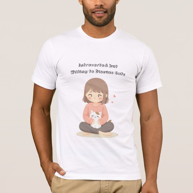 T-shirt Chat amusant Introvert Chemise - Texte modifiable  (Devant)