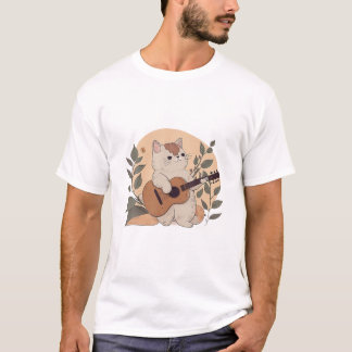 T-shirt Chat amusant Jouer une chemise de guitare