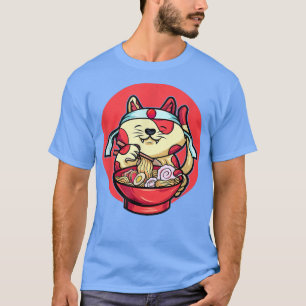 T-shirt Chat amusant Manger Ramen mignon Chat Japonais Ram