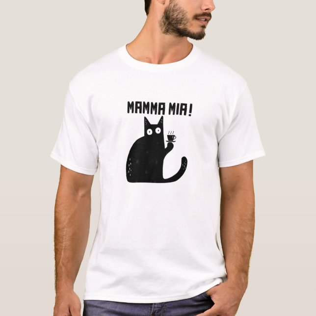 T-shirt Chat Amusant - Meowrio, Chat Italien (Devant)