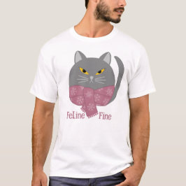 T-shirt chat animal mignon 'Feline Fine'
