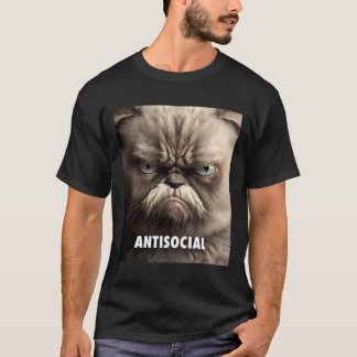 T-shirt Chat antisocial Grumpy No. 1