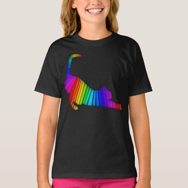 T-shirt Chat arc-en-ciel (Devant)