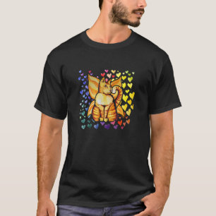 T-shirt Chat arc-en-ciel fée amour cœurs mignon