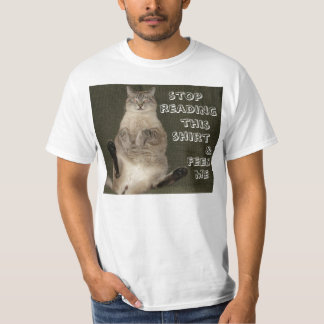 T-shirt Chat "ARRÊTER DE LIRE CHEMISE ET ME NOURRIR" Mens 