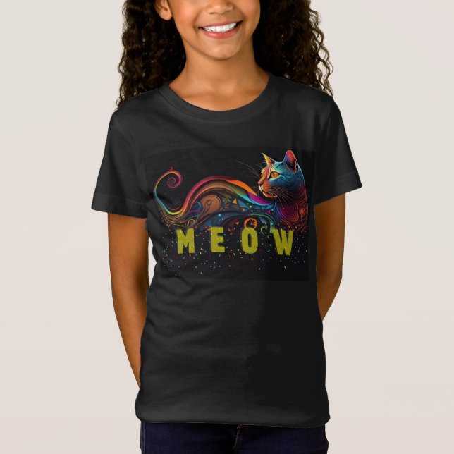 T-shirt chat Art numérique pour ENFANTS (Devant)