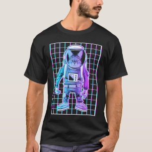 T-shirt Chat Astronaute Esthétique Glitch Grunge Indépend