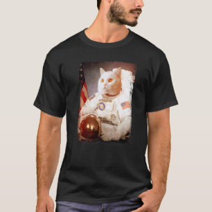 T-shirt Chat Astronaute Lune Mission Spatiale Animal Astro