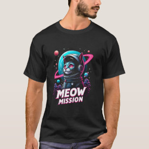 T-shirt Chat Astronaute Mission Miaou Kitty Graphique E