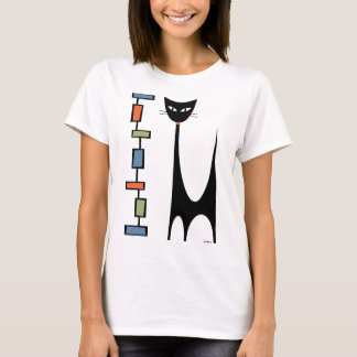 T-shirt Chat atomique avec rectangles Mod 1