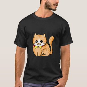 T-shirt Chat au Ruban Jaune Charmant