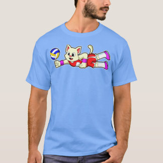 T-shirt Chat au sport avec volley-ball
