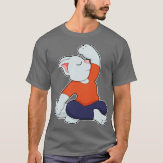 T-shirt Chat au Yoga en Jambes croisées