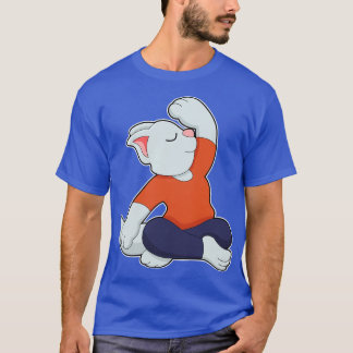 T-shirt Chat au Yoga en tailleur