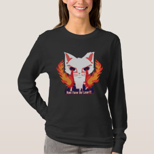 T-shirt Chat aux yeux laser qui brûle la ville