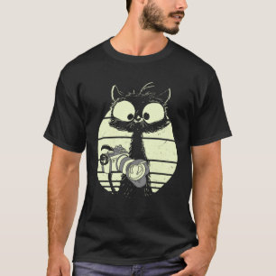 T-shirt Chat Avec Appareil Photo Photographe Chat Mignon P