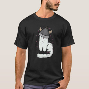T-shirt Chat avec casque viking et griffes