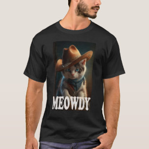 T-shirt Chat avec chapeau de cowboy pour amateurs de chats