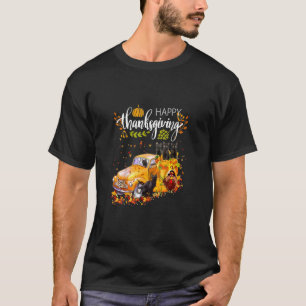 T-shirt Chat Avec Dinde Et Camion Bonne Action De Grâce Di