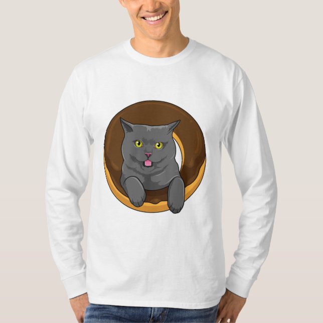 T-shirt Chat avec Donut (Devant)