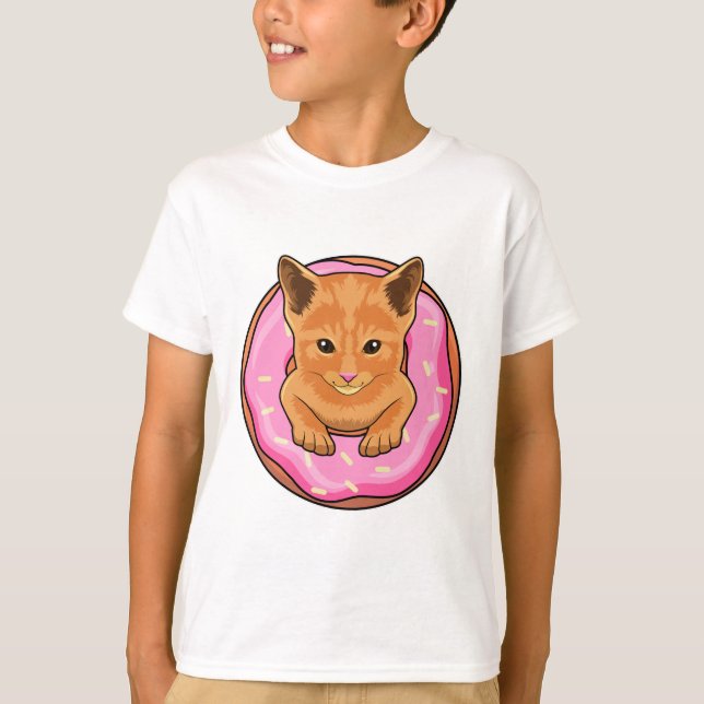 T-shirt Chat avec Donut (Devant)