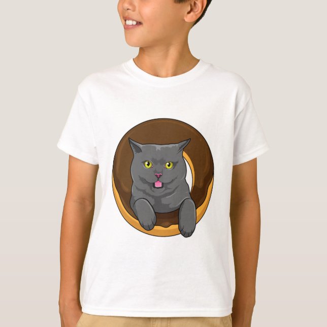 T-shirt Chat avec Donut (Devant)
