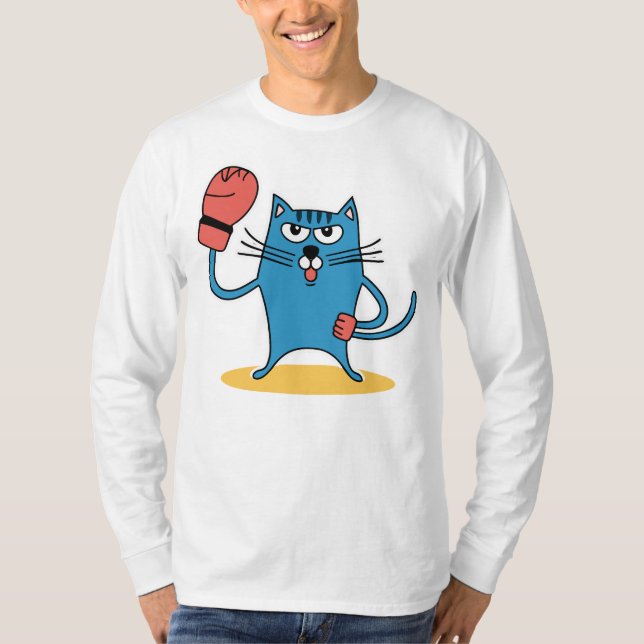 T-shirt Chat avec gants de boxe (Devant)