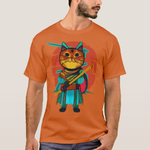 T-shirt Chat avec katana