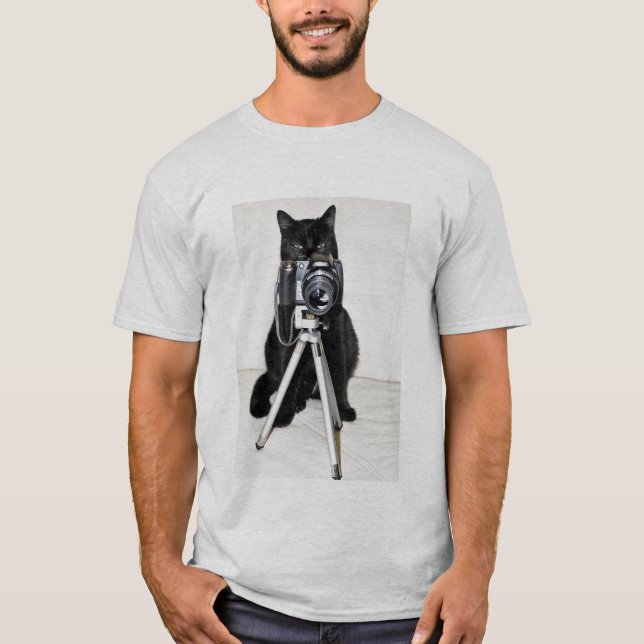 T-shirt Chat avec l'appareil-photo (Devant)