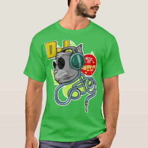 T-shirt Chat avec lunettes de soleil comme DJ avec casque