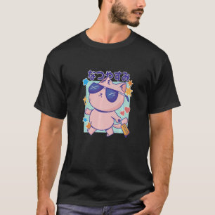 T-shirt Chat avec lunettes de soleil et citation japonaise