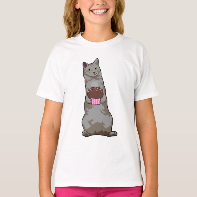 T-shirt Chat avec muffin (Devant)