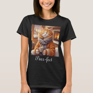 T-shirt Chat avec purr-fect café