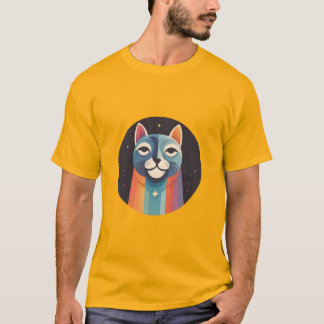 T-shirt Chat avec Rainbow Aura