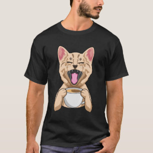 T-shirt Chat avec tasse de café